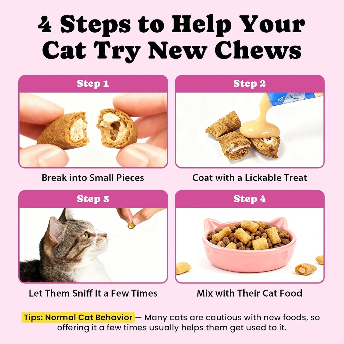 USA imported chicken flavored soft chews for cat grooming care