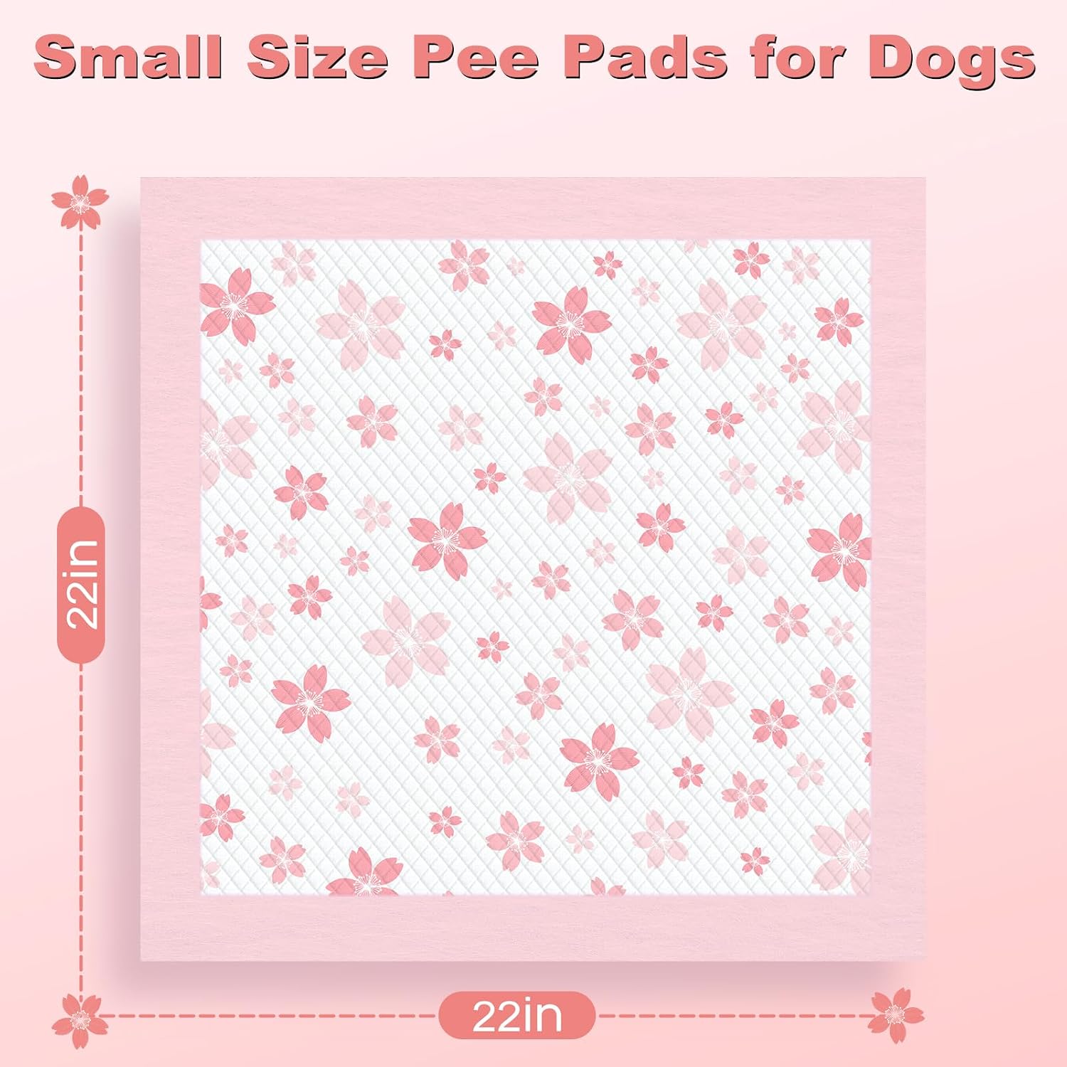 White Pomeranian dog sitting comfortably on a pink floral pet training mat