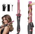 Tresses Touch rotating curling iron front view showing the one inch double ceramic barrel