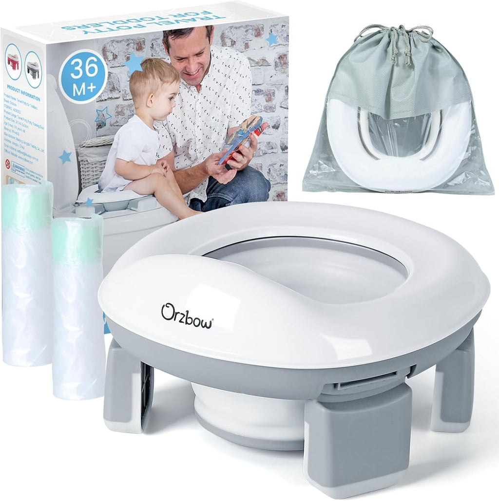 Orzbow portable potty training toilet in grey front view