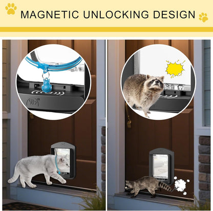 Two magnetic collar keys for selective cat door entry