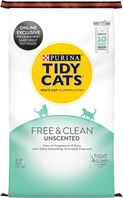 Purina Tidy Cats Free and Clean Unscented Clumping Cat Litter with Odor Control - 38 lb. Box - Image 14