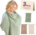 Cotkkstt 3 Pack Breathable Nursing Cover Up front view