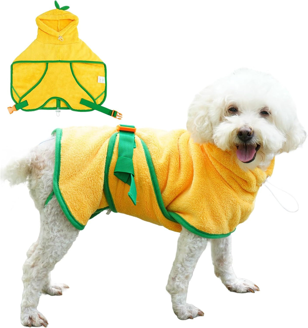 Fnaobai pet bathrobe packaging and sizing chart details