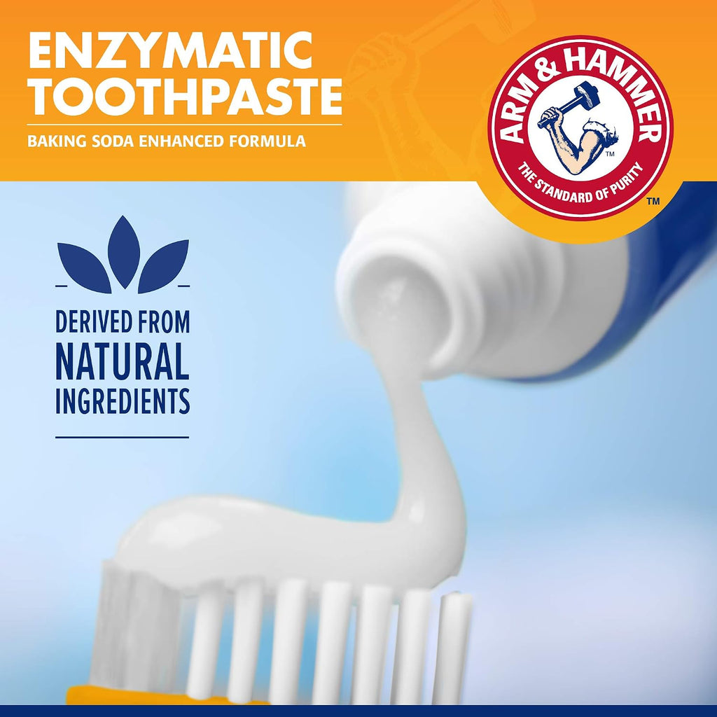 Close up of Arm and Hammer beef flavored dog toothpaste packaging