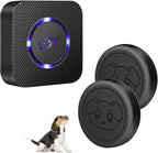 EverNary wireless dog door bell system front view with plug in receiver and touch button
