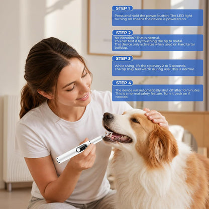 Dog Plaque and Tartar RemoverUltrasonic Tooth Cleaner for Dogs | Dog Tooth Brushing kit ,5 Modes, LED Light, Ultrasonic Cleaner with Toothbrush & 4 Cleaning Head - Image 9