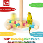 Agape parrot toy highlighting 360 degree bearing mechanism