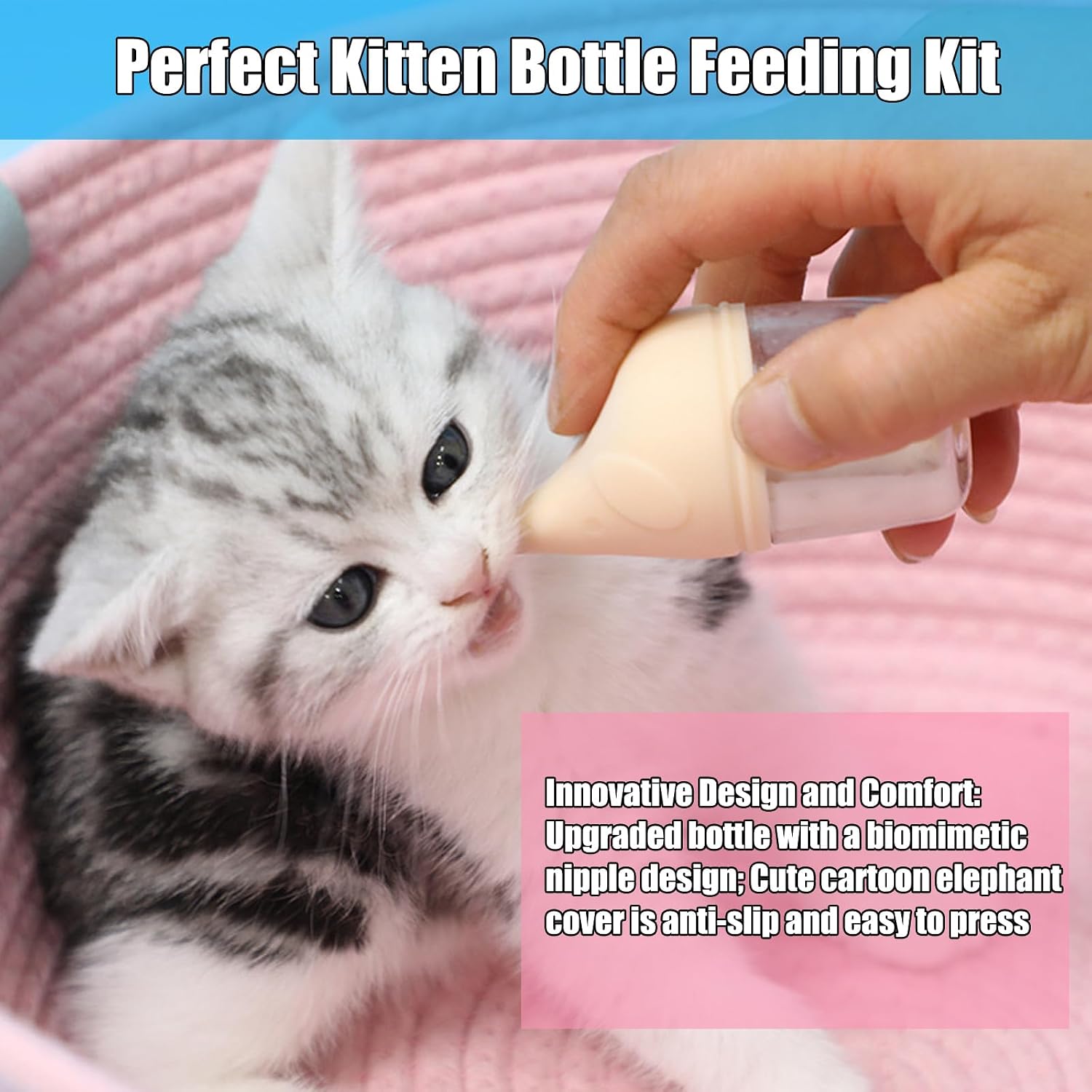 LogFaadCoi newborn puppy milk feeder showing three replaceable silicone nipples