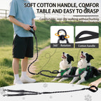 Reflective black double dog walker with soft padded handles