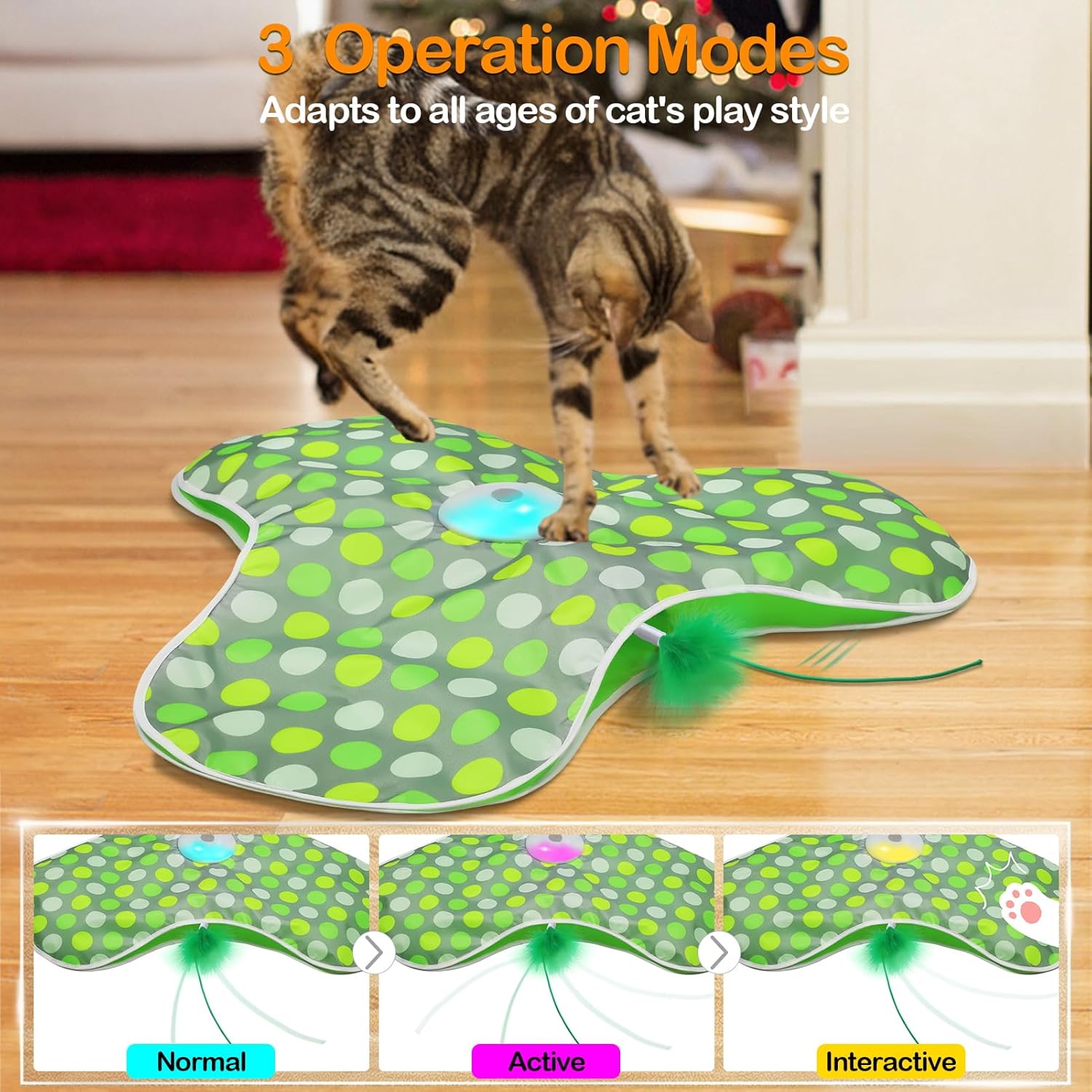 Umosis interactive electronic pet exercise toy showing three speed indicator lights