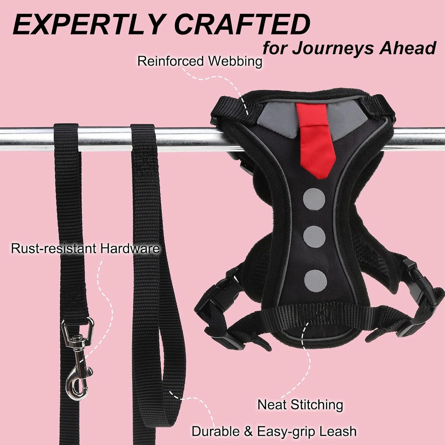 BEAUTYZOO premium imported cat walking harness set with micro sliders