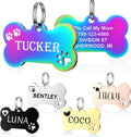 YEHANTI Personalized Dog Tags front view showing custom name engraving on a polished bone shape.