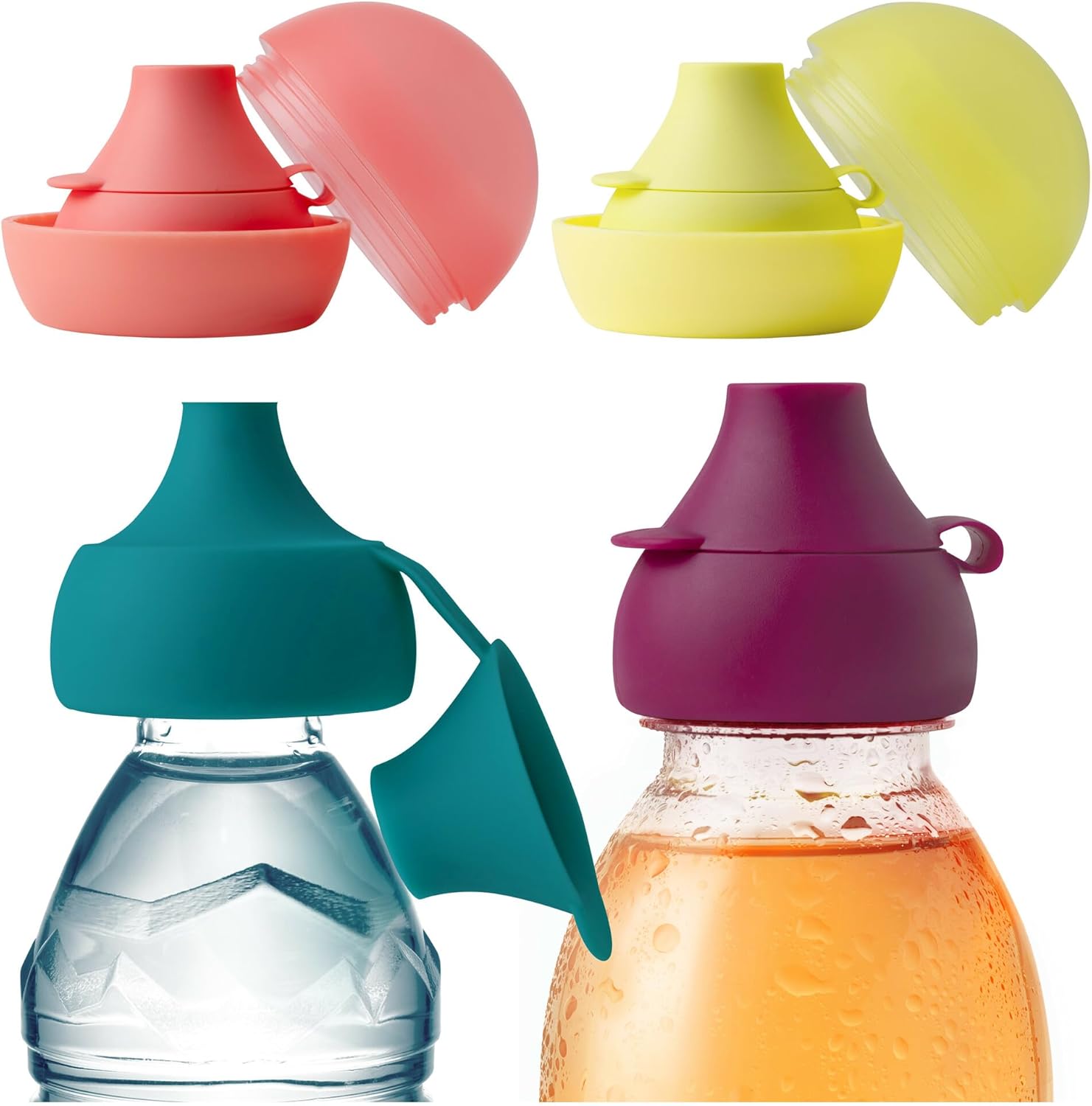 Boon Snug Sip universal silicone bottle toppers front view