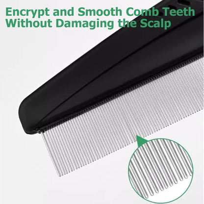 Lceyco rust proof stainless steel dandruff remover tool being cleaned under water