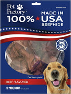 Pet Factory 100% Made in USA Beefhide Dog Chews - 6-7" Knotted Rawhide Bones for Dogs, Natural Flavor Long-Lasting Dog Chew Treats, Helps Support Dental Health, 8 Count Pack - Image 12