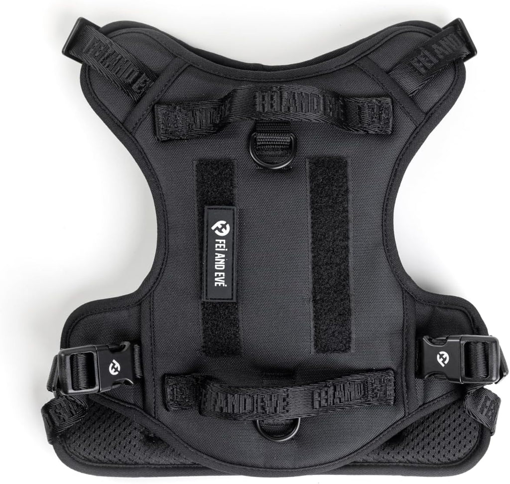 Fei & Eve Classic Dog Harness | 3-Point No-Pull Control, Dual Handle Support, Durable 900D Nylon, Tactical Patch Panel, Heavy Duty, Large (Pink) - Image 14