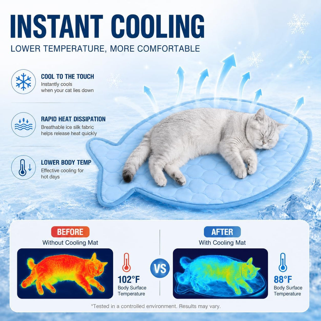 SZEE cooling mat for cats on a sofa