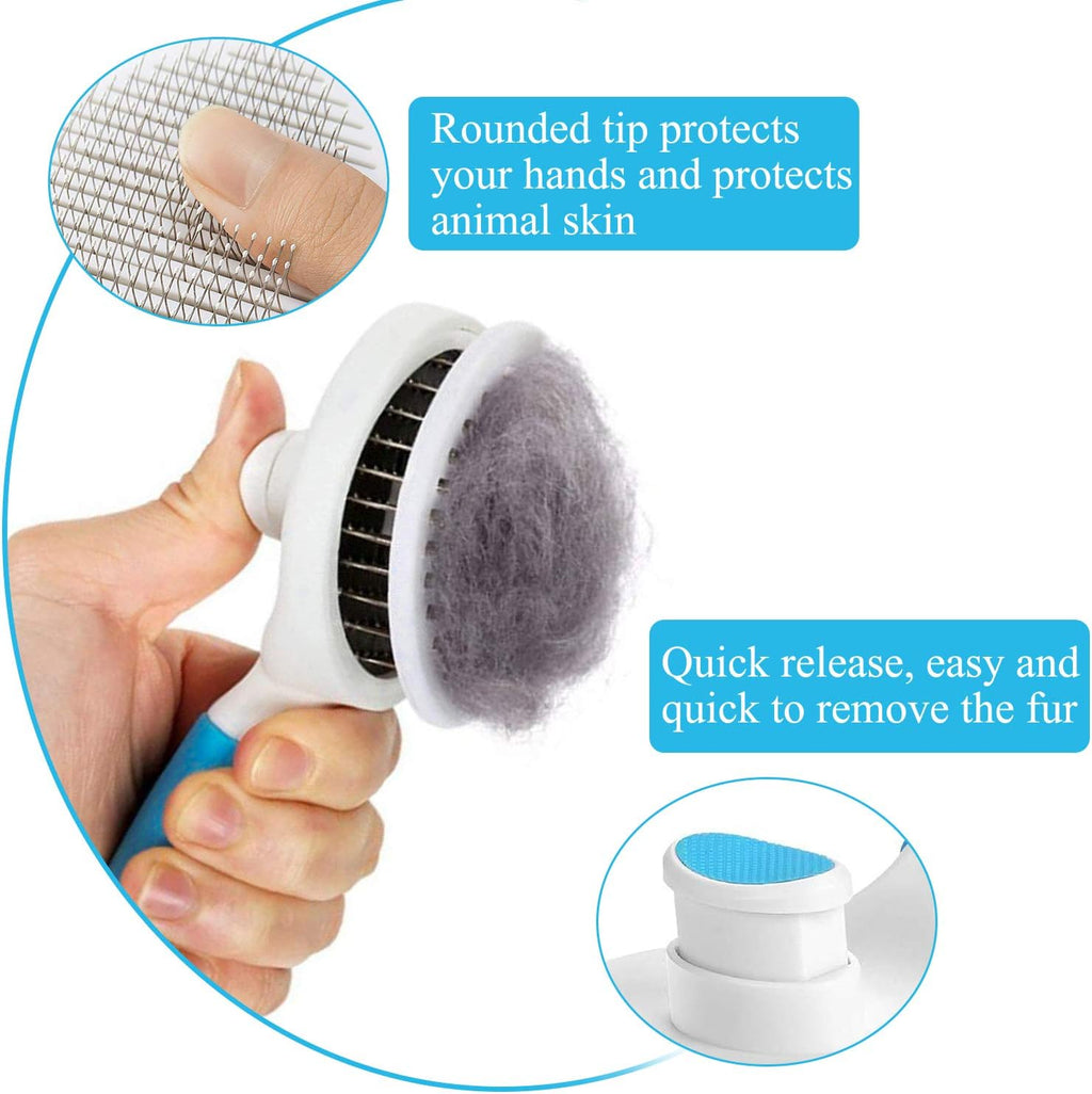 Demonstration of the one-click push button mechanism retracting brush bristles