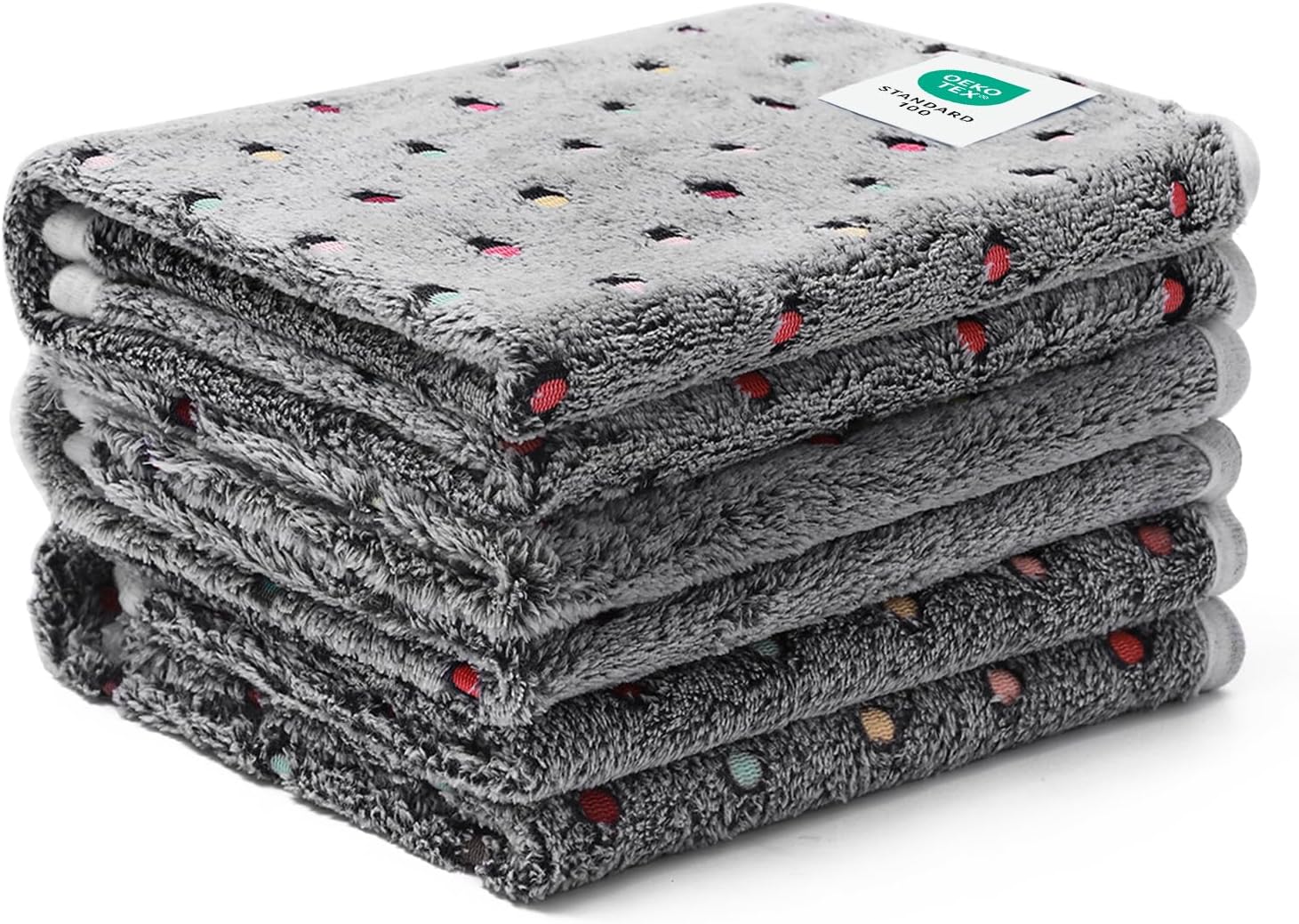 Luciphia machine washable pet blankets being folded after a fresh laundry cycle