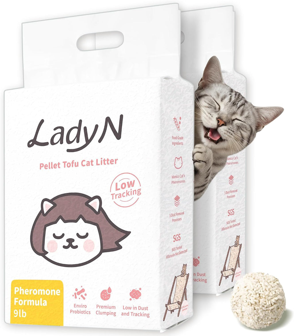Lady N Cat Attract Tofu Litter - Natural Attractant Formula for Litter Box Training, Calming Pheromone for Multi-Cat Homes, Classic Pellet Shape for Standard Litter Box 9lb - Image 10