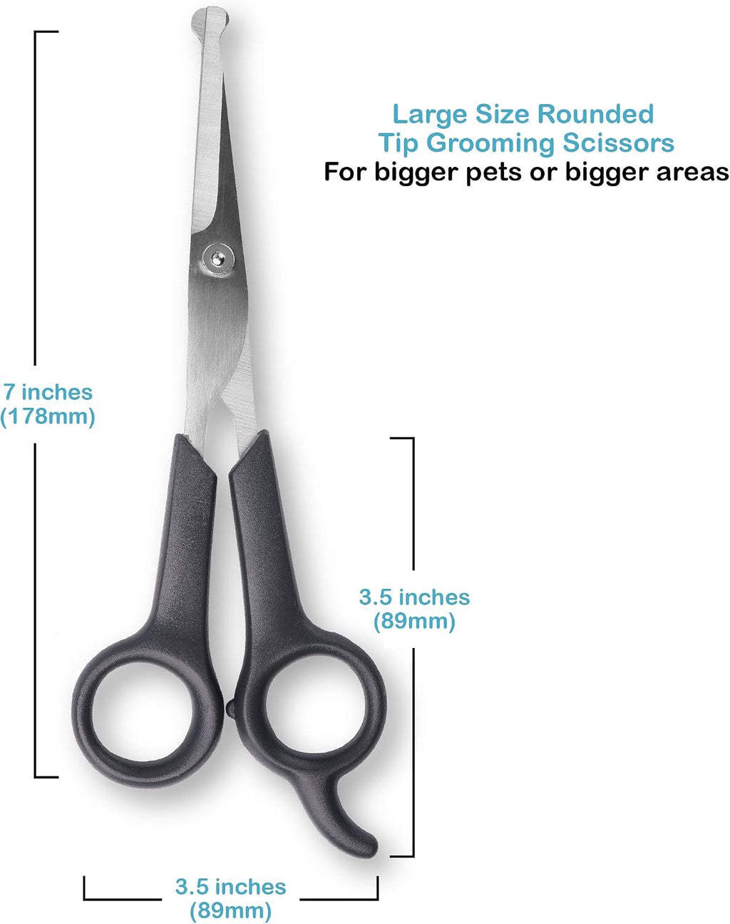 Safe pet grooming scissors showing close up of durable stainless steel blades