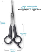 Safe pet grooming scissors showing close up of durable stainless steel blades