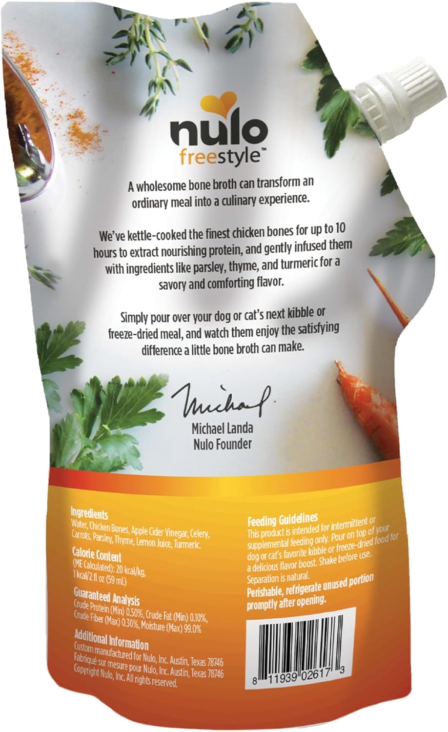 Nulo Freestyle Bone Broth, Premium Food Topper for Cats and Dogs, with Collagen and Chondroitin Sulfate to Help Boost The Quality of Your Pet's Coat and Skin, 20 FL Oz Pouch - Image 9