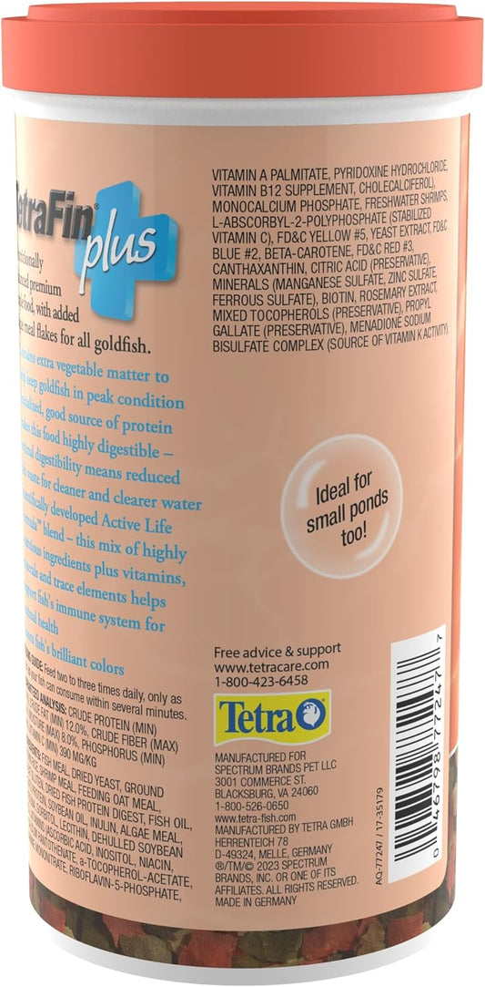 Tetra goldfish food clean and clear water formula packaging