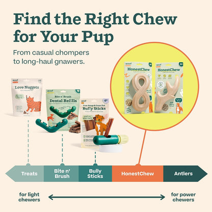 Side profile of Woof HonestChew durable dog toy
