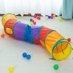 iCAGY S Shape Interactive Rainbow Cat Tunnel front view showcasing multi color design