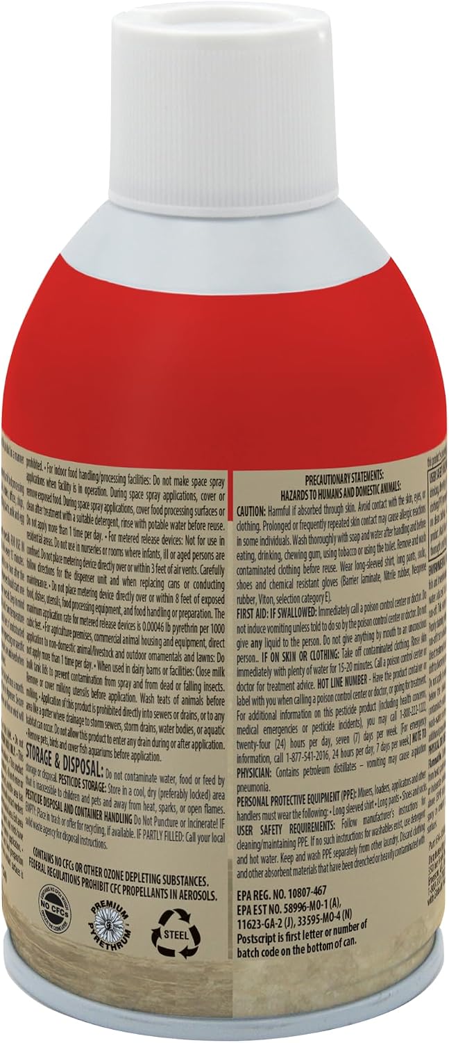Zep Enforcer automatic insect spray canister showing botanical formula details