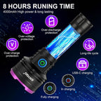 Anygo rechargeable ultraviolet inspection light highlighting the USB-C charging port