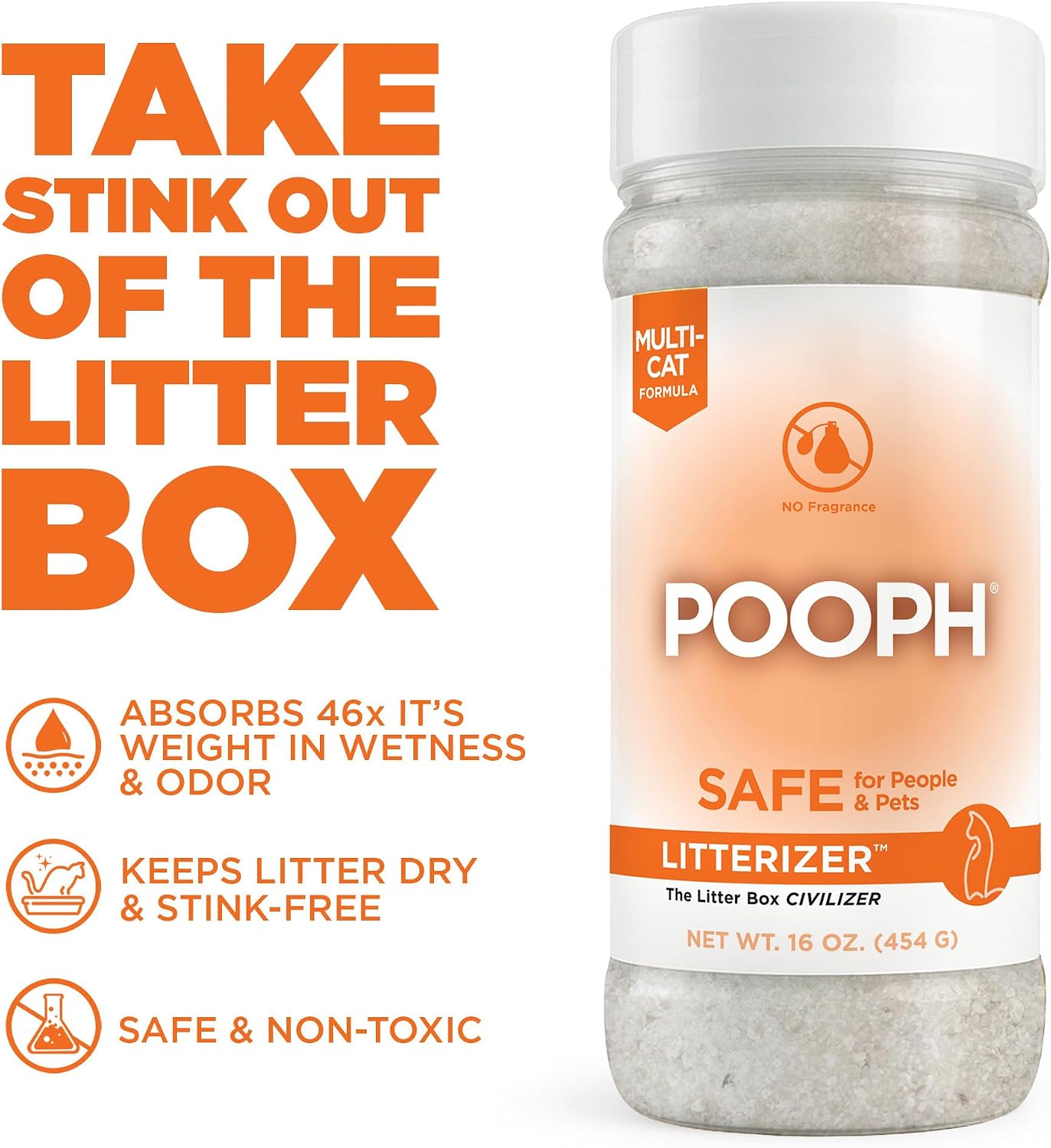 Premium USA imported cat litter additive for moisture and wetness control