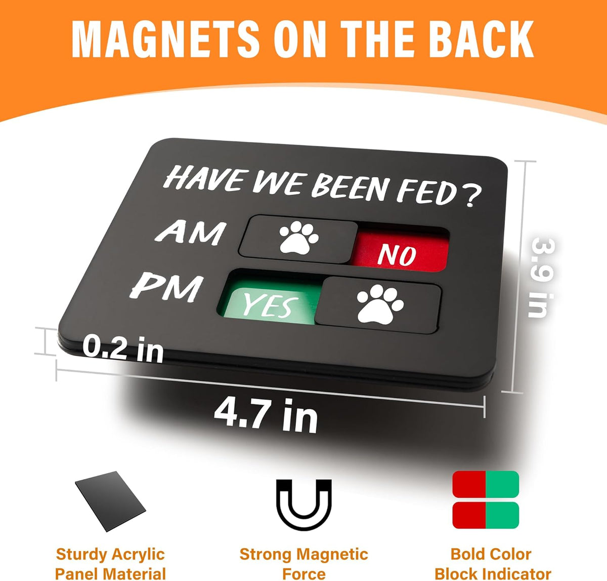 EliteSign pet food tracker showing the morning and afternoon AM PM sliders