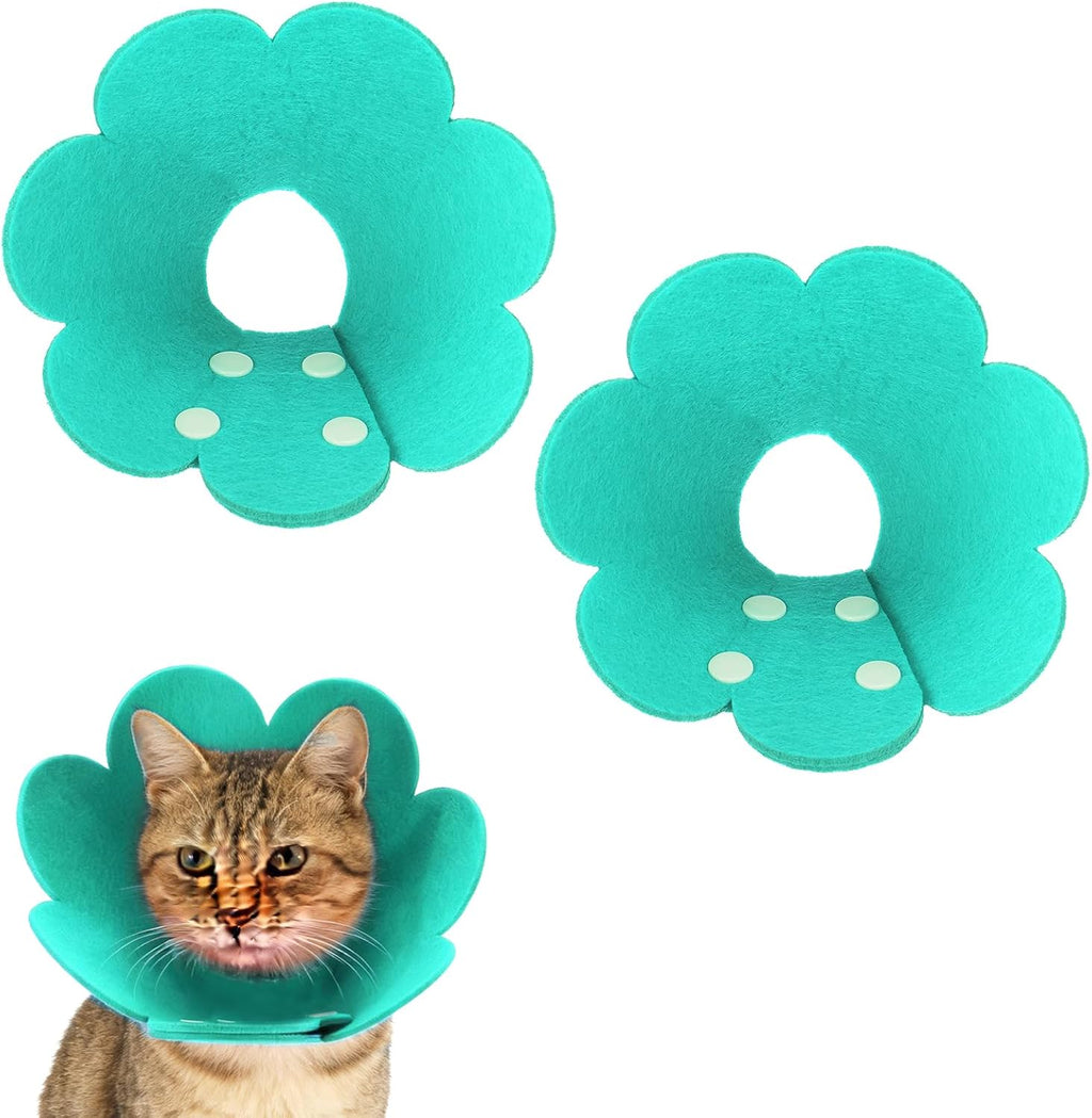 Felt Cat Recovery Collar, Cute Flower Cat Recovery Collar Adjustable Recovery Cones (2Pcs, M 8.7-9.8inch, Yellow/Pink) for Small Dogs Kittens Cats - Image 10