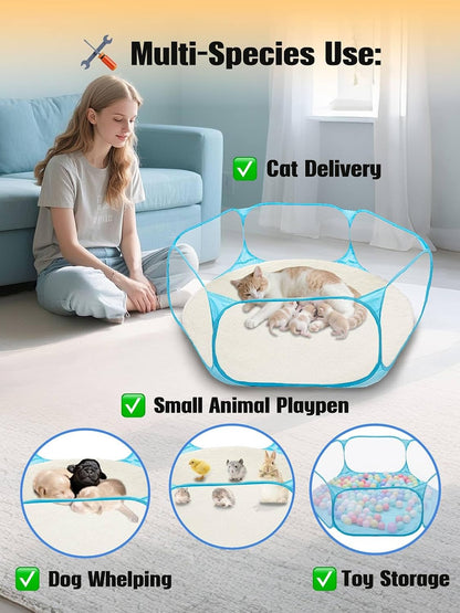 DDOTLUNA flat folded puppy and kitten house demonstrating easy storage capability