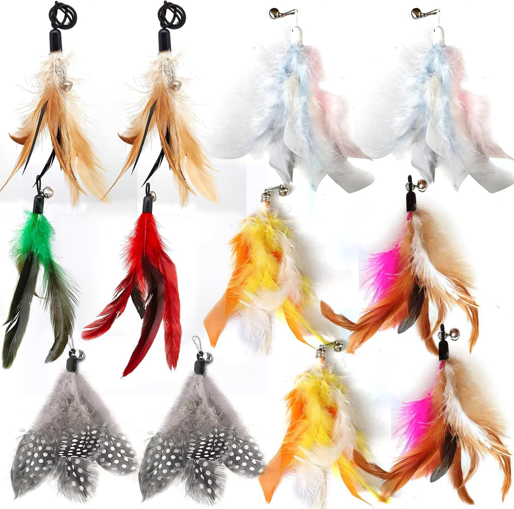 Fluffy spotted natural feathers and soft plumes included in the miwoowim replacement set.