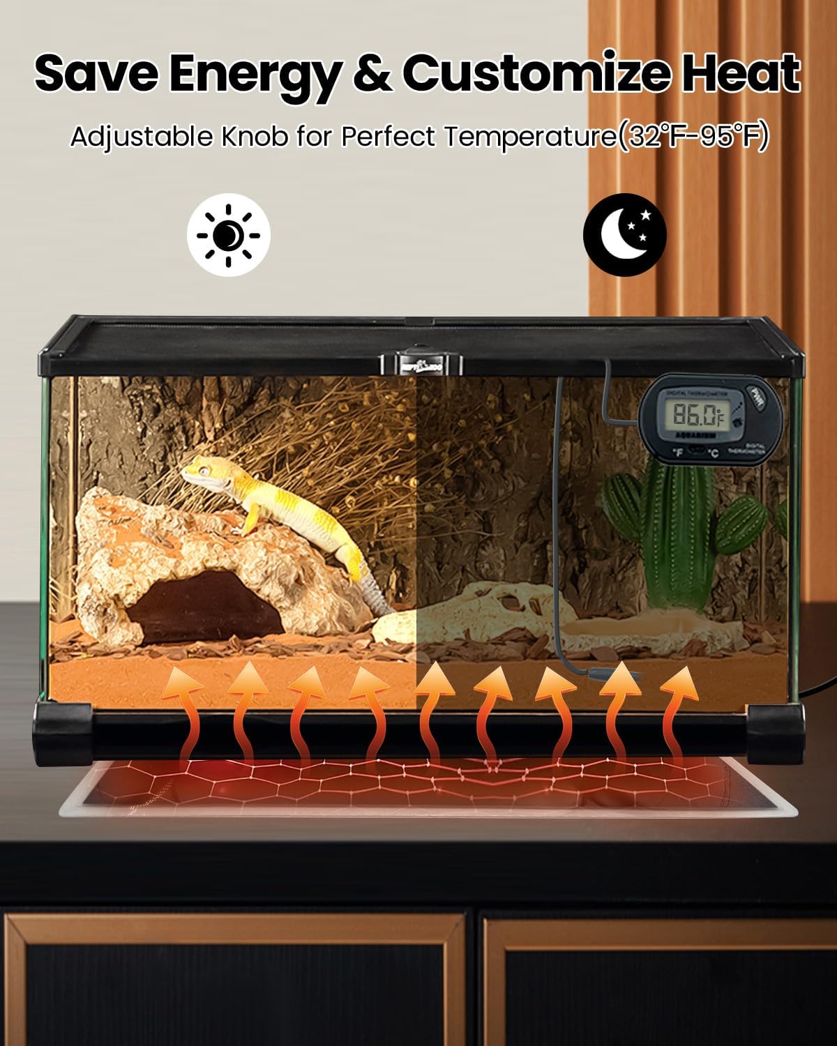 Digital LCD thermometer included with MQ heat mat