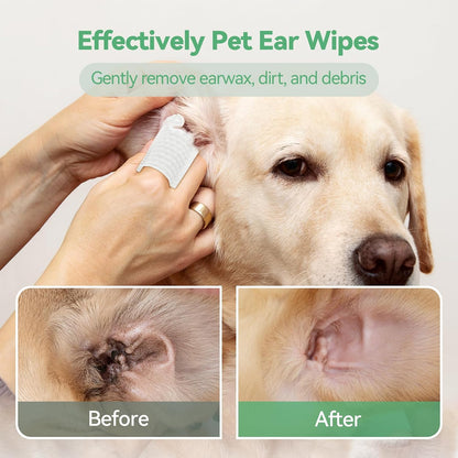 Close up of Fldofaves pet ear cleaning finger wipes