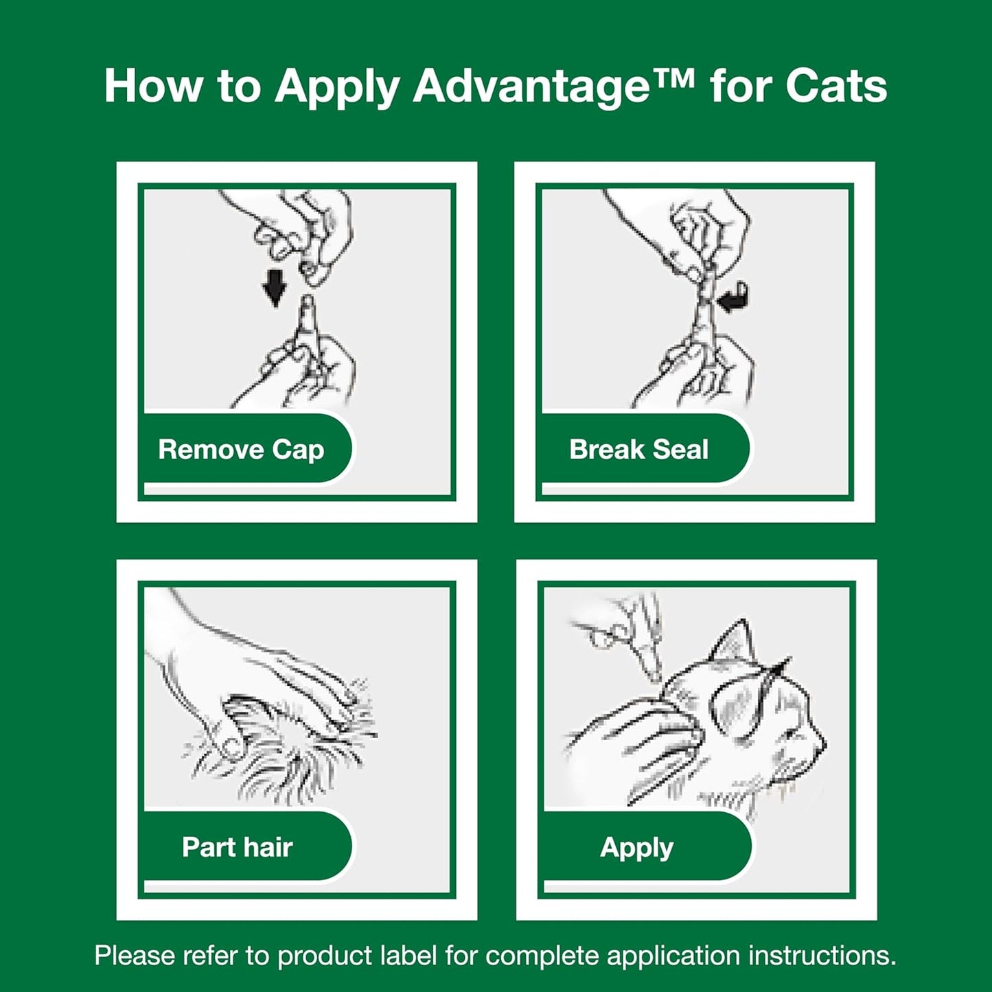 USA imported Advantage topical cat flea treatment box highlighting 30 day protection