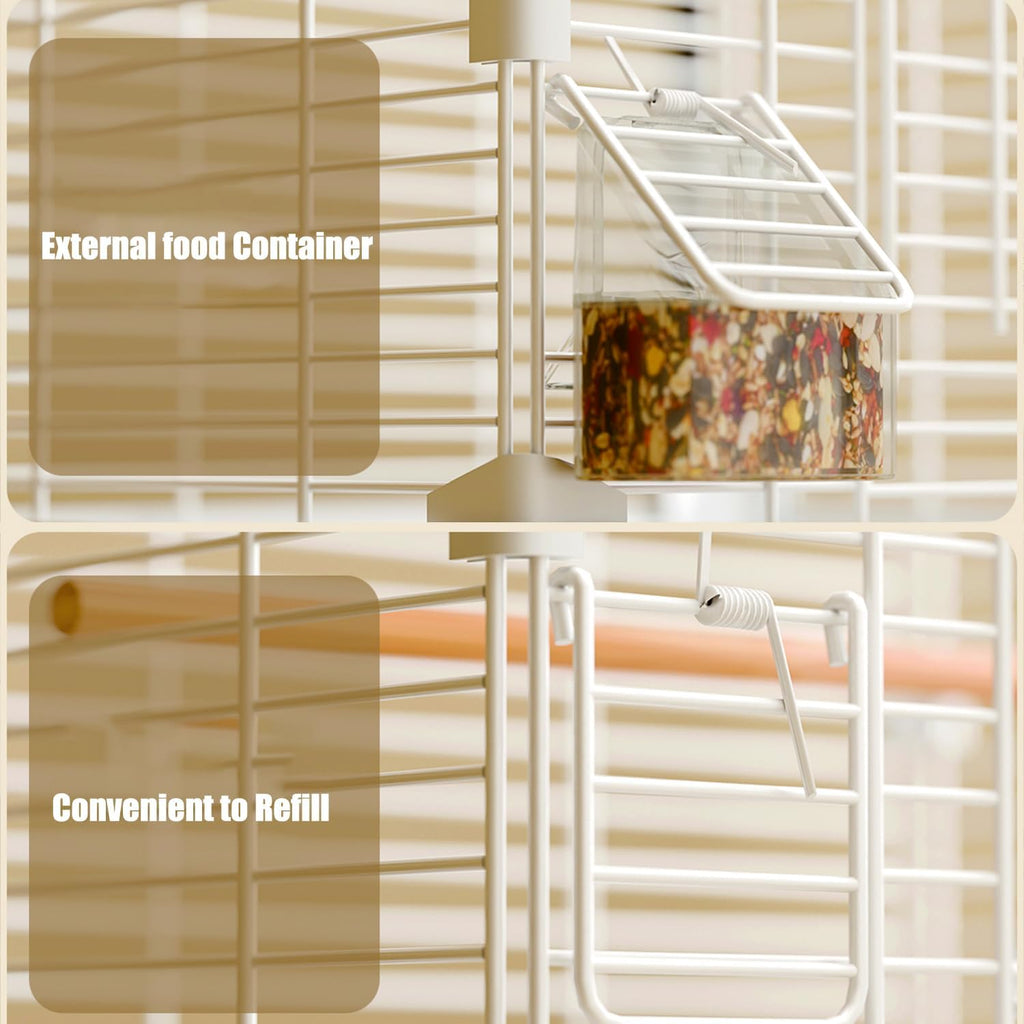 Basic Bird Cage, 24.8inch Parrot Cage (24.8" x 14.6" x 11"),Bird Cage with Ladder, Horizontal Bar, 2 Feeders, and Swing - Image 8