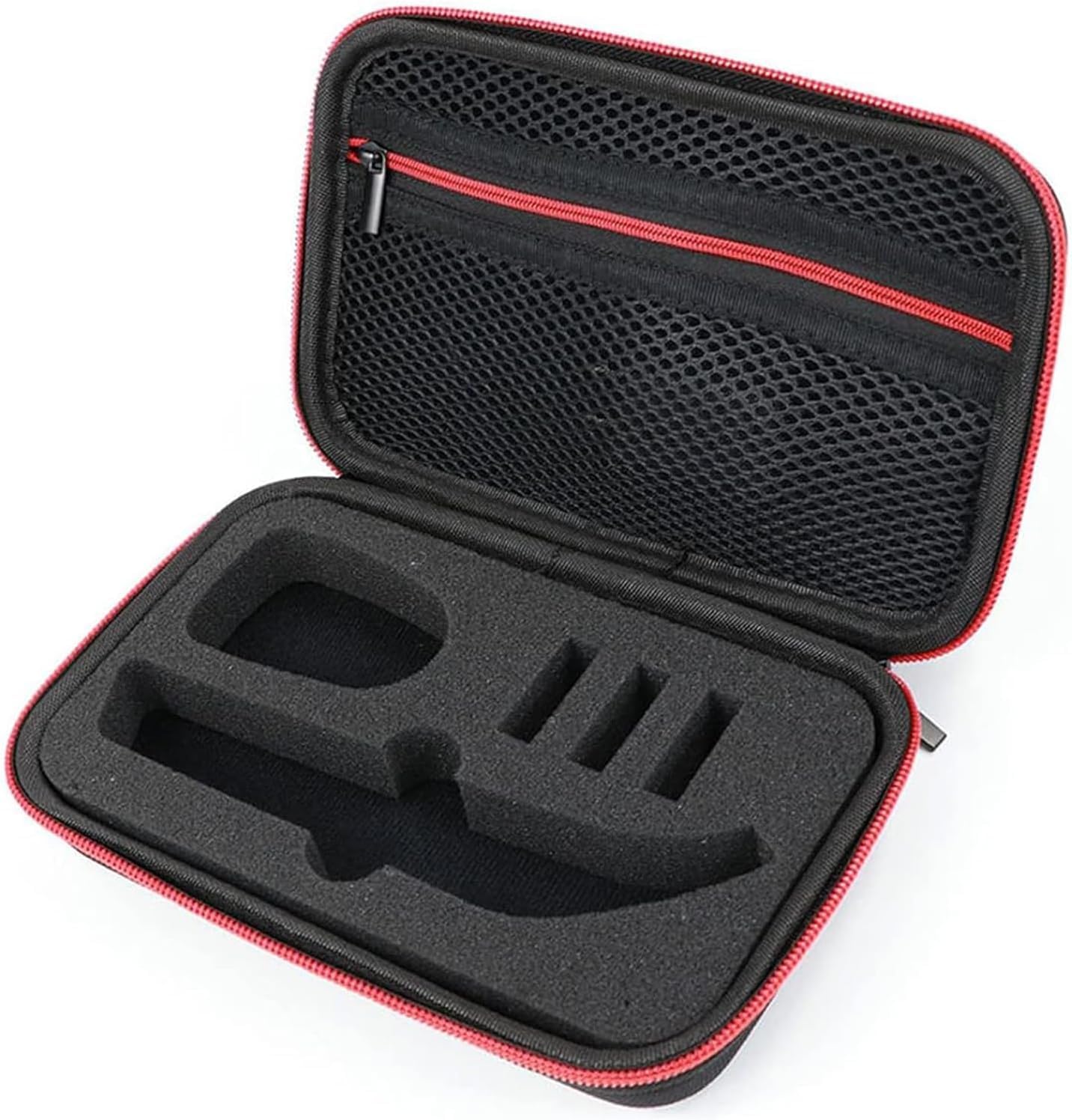 LinMei travel trimmer case front view showcasing the hard black protective exterior shell.