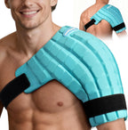 Comfcube shoulder ice pack wrap front view for injury relief