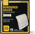 Medline Bordered Gauze Adhesive Island Wound Dressing front view showing packaging box