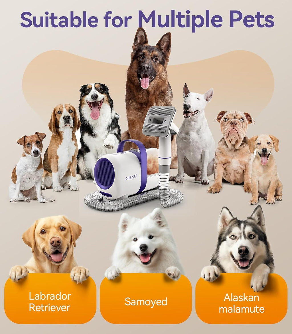 oneisall Dog Grooming Vacuum Kit: 15000Pa Shedding Brush with Grooming Tools, 3 Suction Low Noise, for Pet Thick and Undercoat, 1.5L Dust Cup, Dog Hair Vacuum, Home Cleaning, LM5 - Image 9