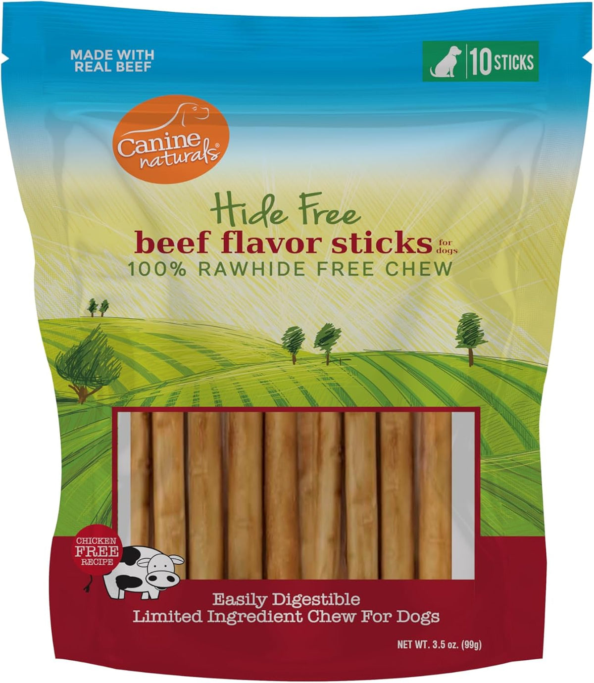Canine Naturals Beef Chew - Rawhide Free Dog Treats - Made with Real Beef - Poultry Free Recipe - All-Natural and Easily Digestible - 40 Pack of 5 Inch Stick Chews - Image 9