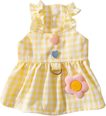 Soft mesh and chiffon overlays on the designer dog dress skirt