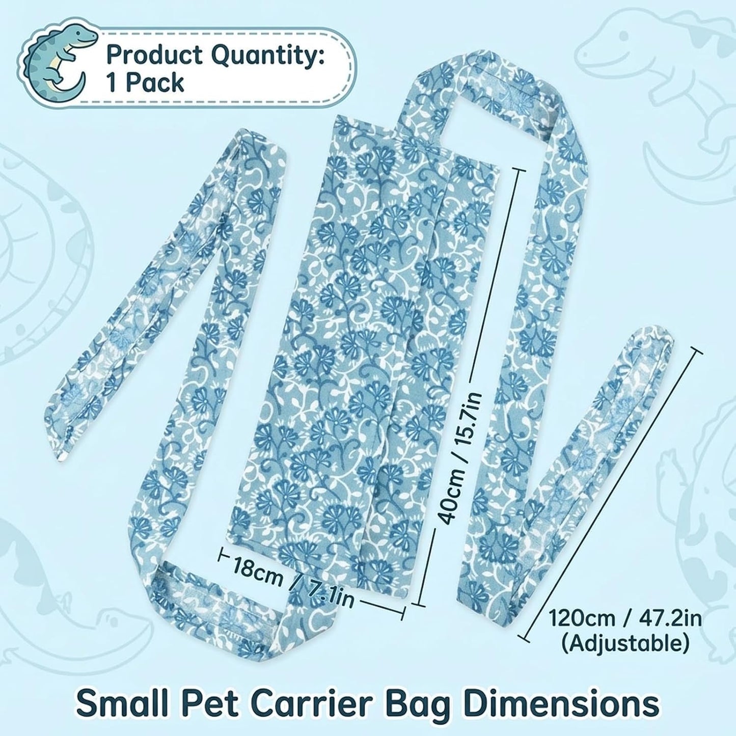 Single Guinea Pig Carrier, Guinea Pig Backpack for Small Pets, Portable Pet Sling with Breathable Mesh Design for Travel, Vet Visits and Outdoor Adventures, Blue - Image 2