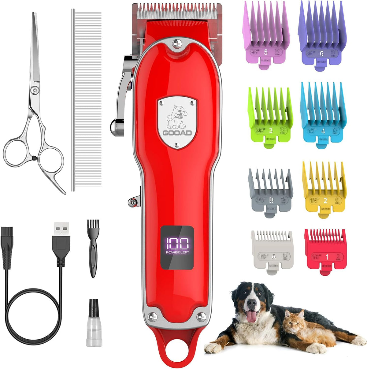 Gooad professional dog trimmer being cleaned with the detachable blade feature.
